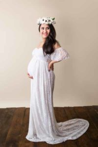 white lace maternity dress