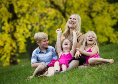 mom and children -in the park