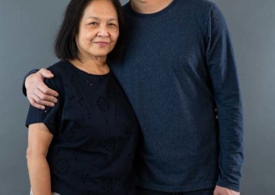 mom and son -studio photo