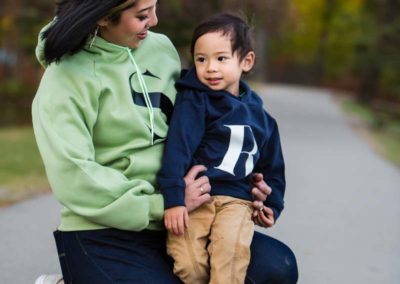 mom and child in the park