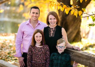 family of four in the park