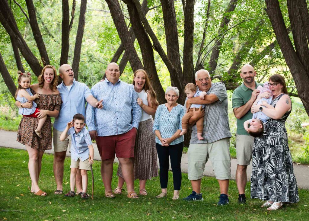 extended family in the park