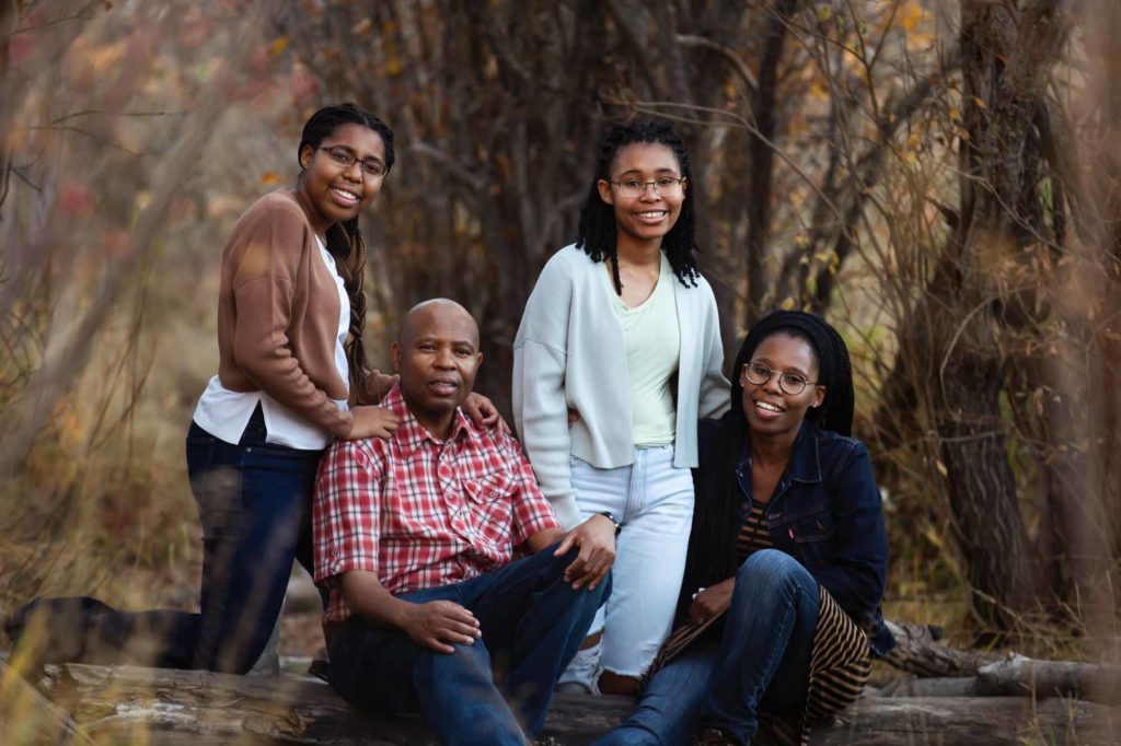 family in the forest