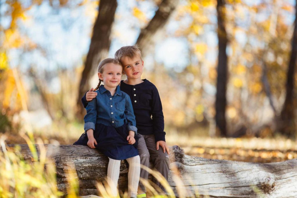 two siblings in the park