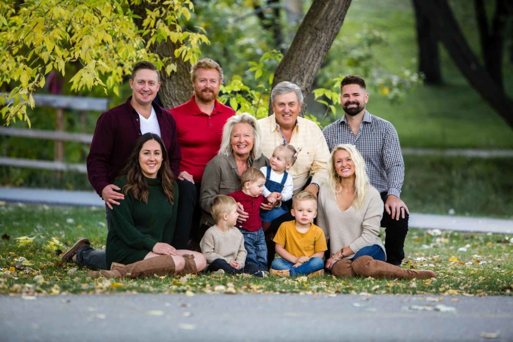 big family in the park