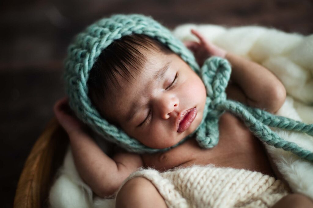 Newborn boy sleeping