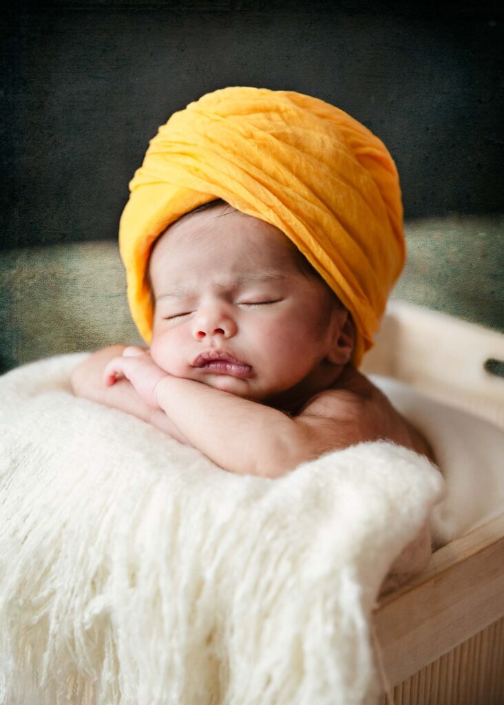 Indian baby boy in a turban