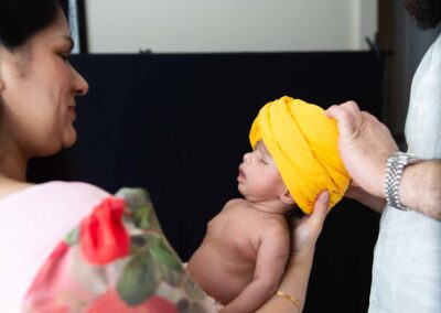 newborn baby in a turban