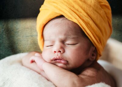 newborn baby in a turban