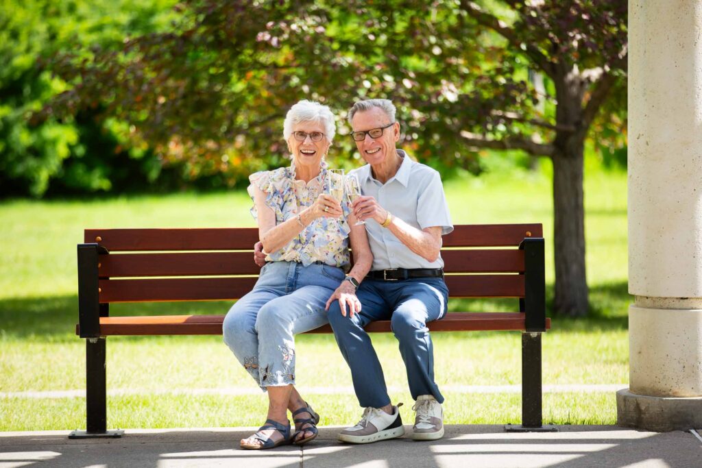 elderly couple in the park
