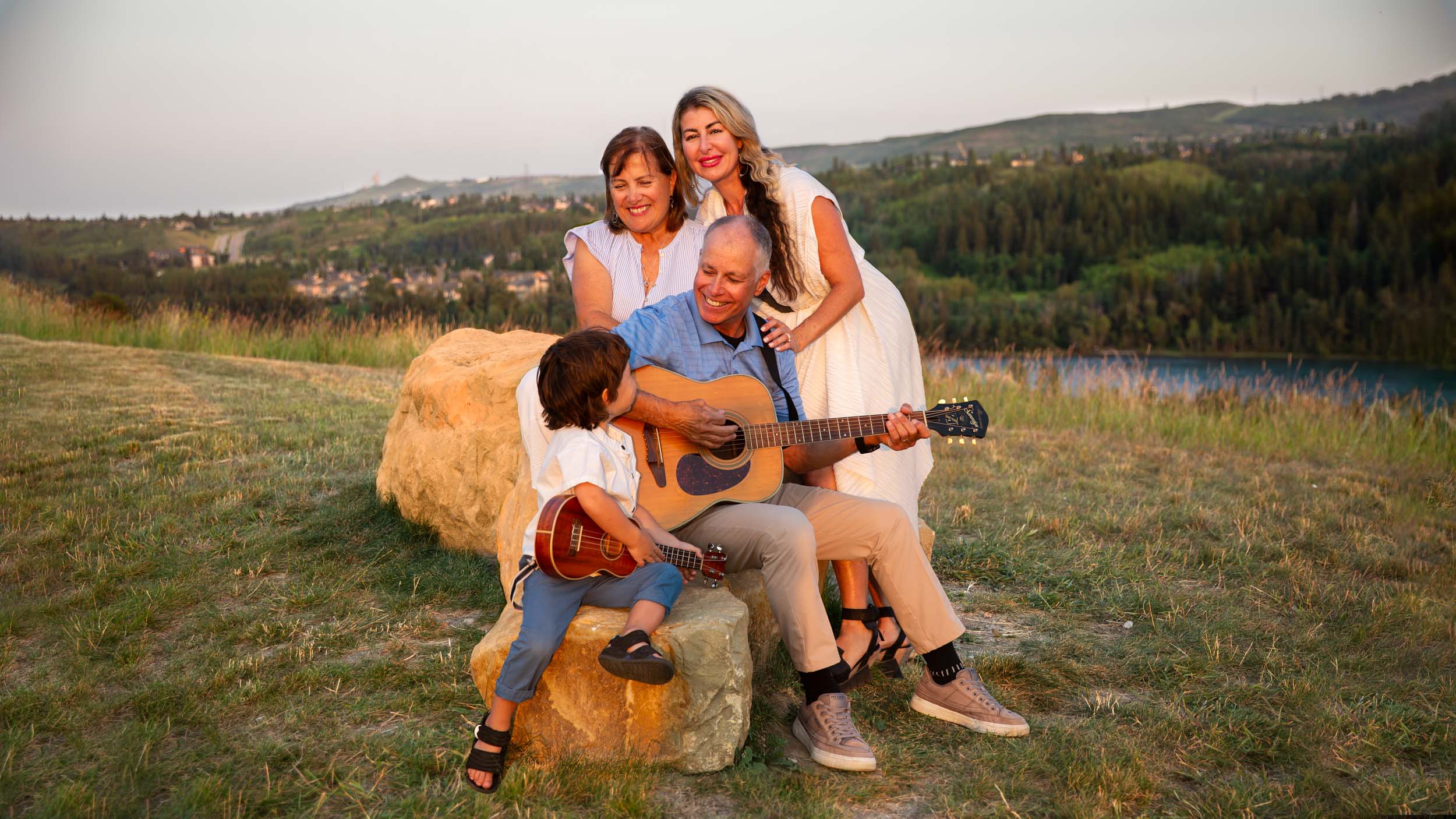Family on the hill